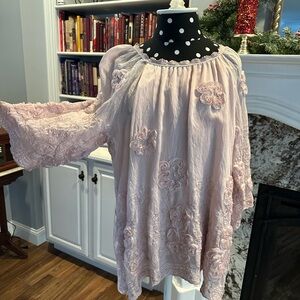 Chic Pink Lace Blouse